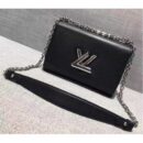 Louis Vuitton Replica Epi Smooth Leather Twist Shoulder Bag MM Black 2017