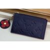 Louis Vuitton Replica Flower Monogram Empreinte Zipped Card Holder M68338 Navy Blue 2019