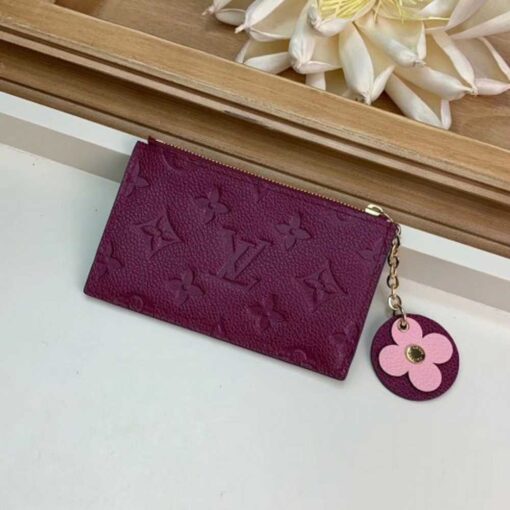 Louis Vuitton Replica Flower Monogram Empreinte Zipped Card Holder M68338 Raisin 2019