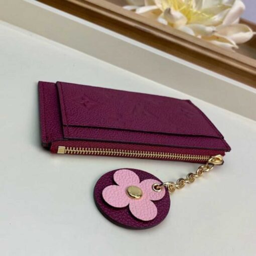 Louis Vuitton Replica Flower Monogram Empreinte Zipped Card Holder M68338 Raisin 2019