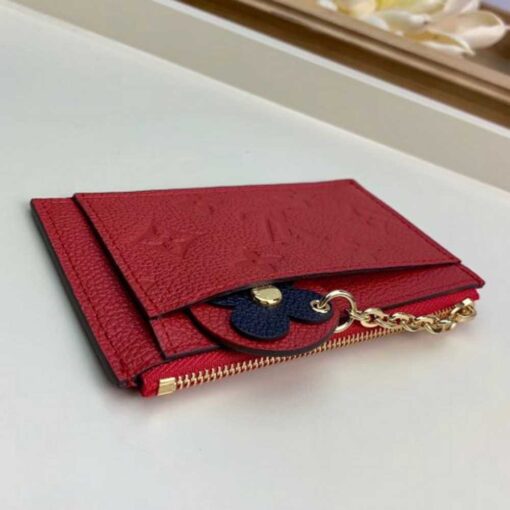 Louis Vuitton Replica Flower Monogram Empreinte Zipped Card Holder M68338 Red 2019