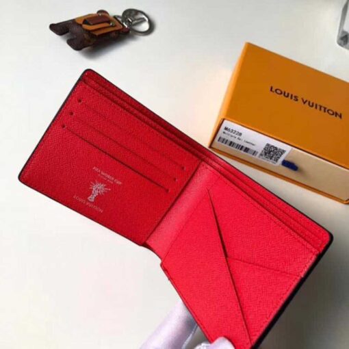 Louis Vuitton Replica Football Print Short Wallet M63228 Red/White 2018