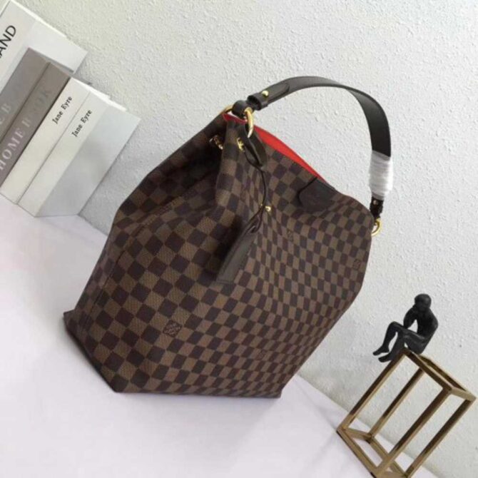 Louis Vuitton Replica Graceful Hobo MM Bag Damier Ebene Canvas N44045 2018