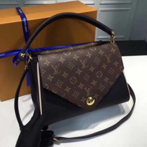 Louis Vuitton Replica Grained Calfskin Double V Handbag M54439 Noir 2017