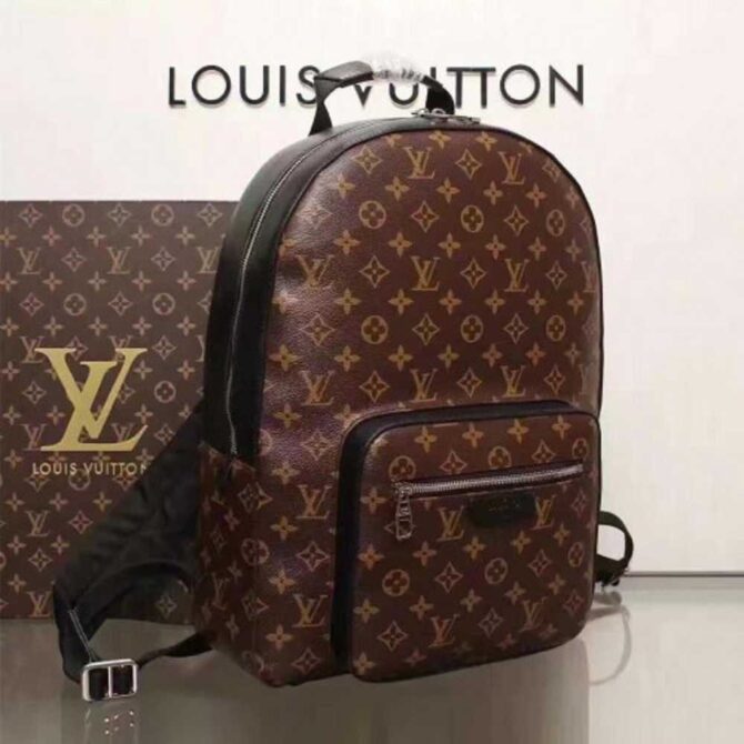 Louis Vuitton Replica Josh Backpack Bag M41530 Monogram Macassar Canvas 2016(75505)