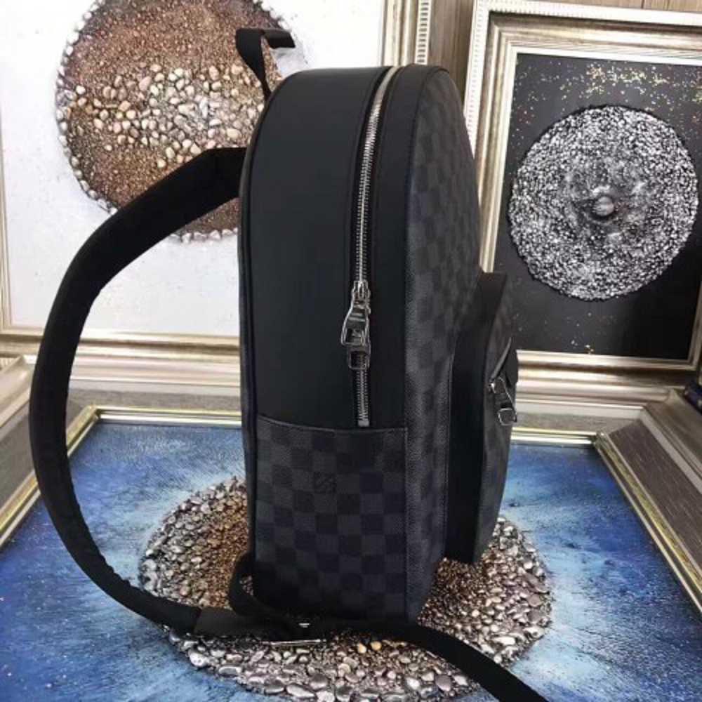 Louis Vuitton Replica Josh Backpack Bag N41473 Damier Graphite Canvas 2016(75506)