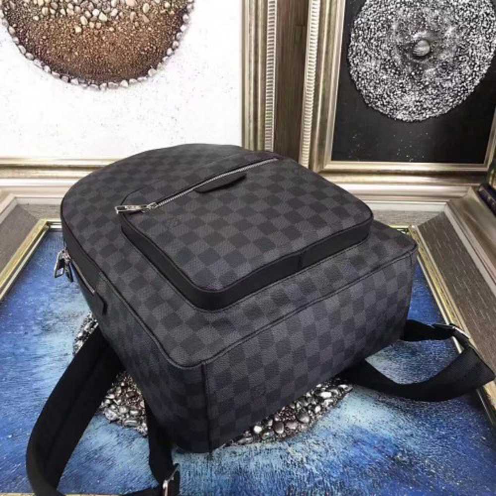 Louis Vuitton Replica Josh Backpack Bag N41473 Damier Graphite Canvas 2016(75506)
