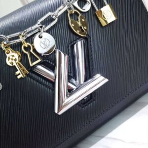 Louis Vuitton Replica LV Replica Love Lock Charms Epi Leather Twist MM Bag M52894 Noir 2019