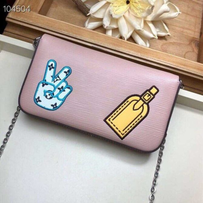 Louis Vuitton Replica LV Replica Stories Epi Leather Pochette Félicie Bag M63726 Pink 2019