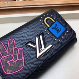 Louis Vuitton Replica LV Replica Stories Epi Leather Twist Chain Wallet M63320 Black 2019