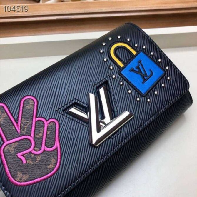 Louis Vuitton Replica LV Replica Stories Epi Leather Twist Chain Wallet M63320 Black 2019