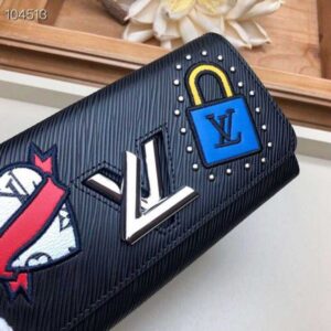 Louis Vuitton Replica LV Replica Stories Epi Leather Twist Wallet M63456 Black 2019
