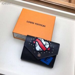 Louis Vuitton Replica LV Replica Stories Epi Leather Victorine Wallet M63325 Black 2019