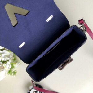 Louis Vuitton Replica LV Replica Twist MM Top Handle Bag in Epi Leather M52514 Blue/Black 2018