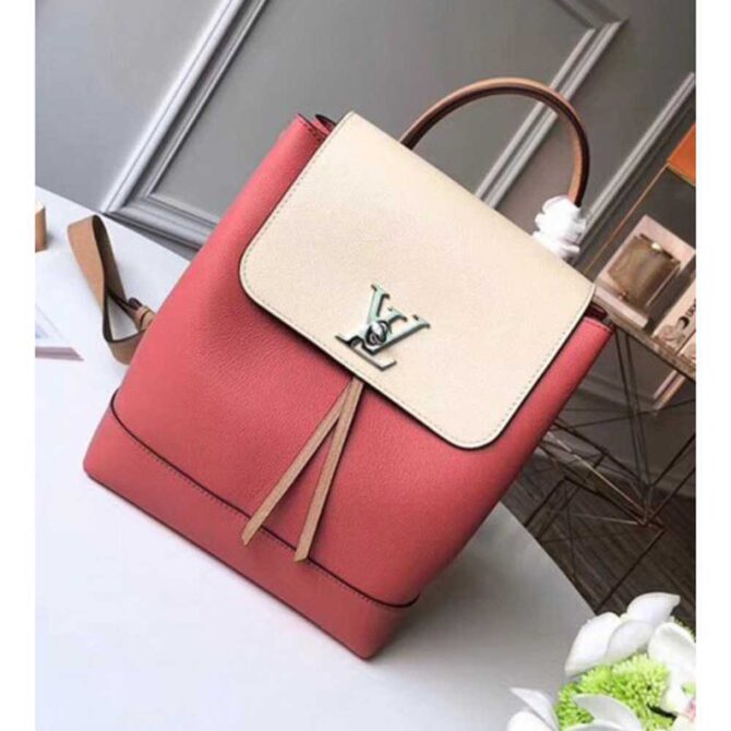 Louis Vuitton Replica Lockme Backpack Bag M44250 Vieux Rose Sesame Creme 2018