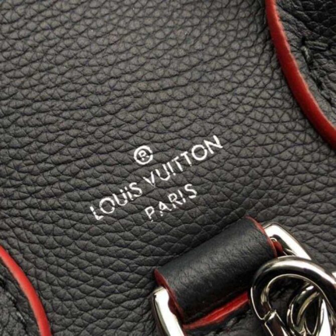 Louis Vuitton Replica Lockme Backpack Mini M54573 BLACK WITH RED PIPING