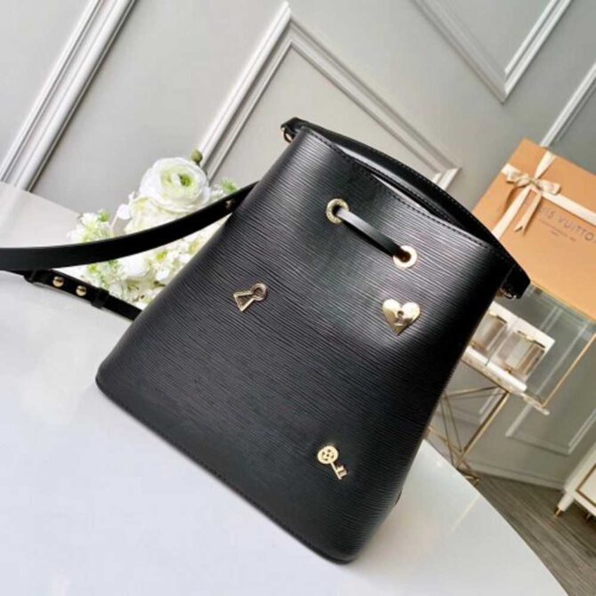 Louis Vuitton Replica Love Lock Epi Leather NeoNoe Bucket Bag M53237 Black