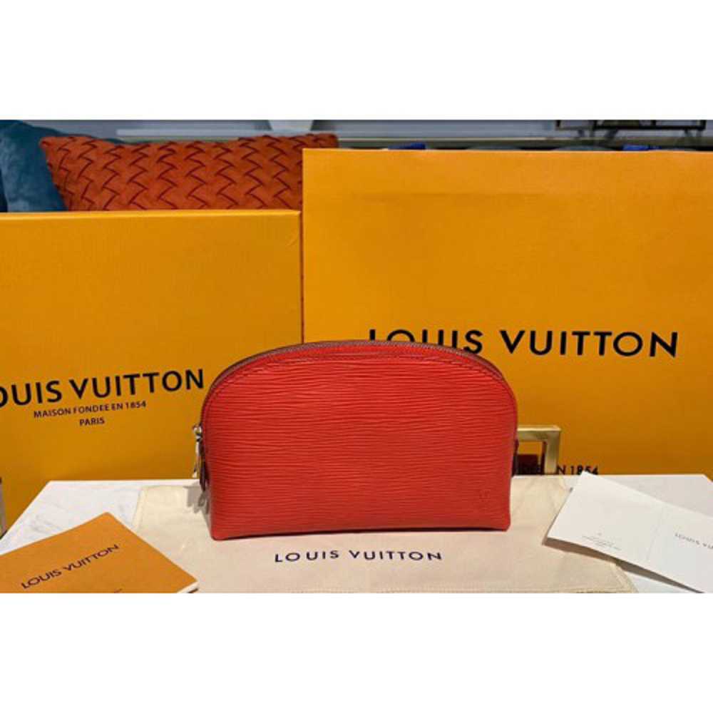 Louis Vuitton Replica M41114 LV Replica Cosmetic Pouch PM Bags Red Epi Leather