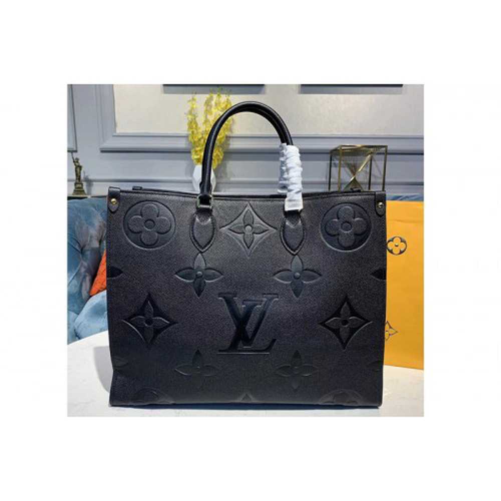 Louis Vuitton Replica M44570 LV Replica Onthego tote bags Black Taurillon leather