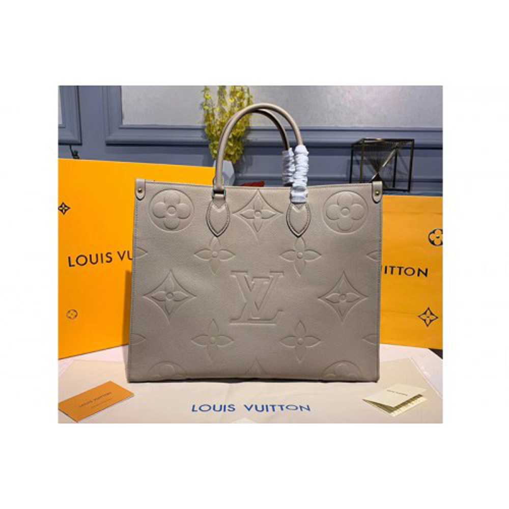 Louis Vuitton Replica M44570 LV Replica Onthego tote bags Gray Taurillon leather