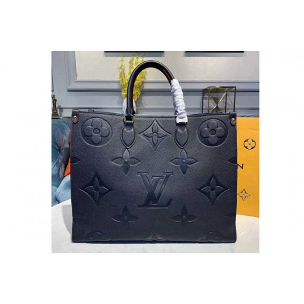 Louis Vuitton Replica M44570 LV Replica Onthego tote bags Navy Blue Taurillon leather