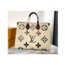 Louis Vuitton Replica M45372 LV Replica Crafty OnTheGo GM tote bag in Black Embossed grained cowhide leather
