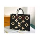 Louis Vuitton Replica M45373 LV Replica Crafty OnTheGo GM tote bag in Black Embossed grained cowhide leather