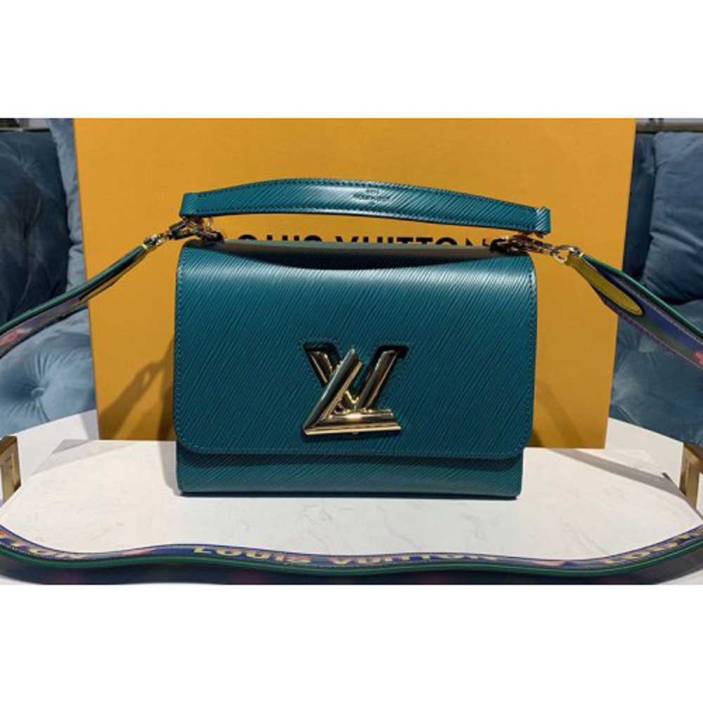 Louis Vuitton Replica M50282 LV Replica Twist MM handbags Blue Epi Leather