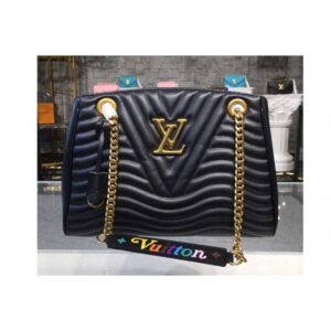 Louis Vuitton Replica M51496 LV Replica New Wave Chain Tote Bags Black