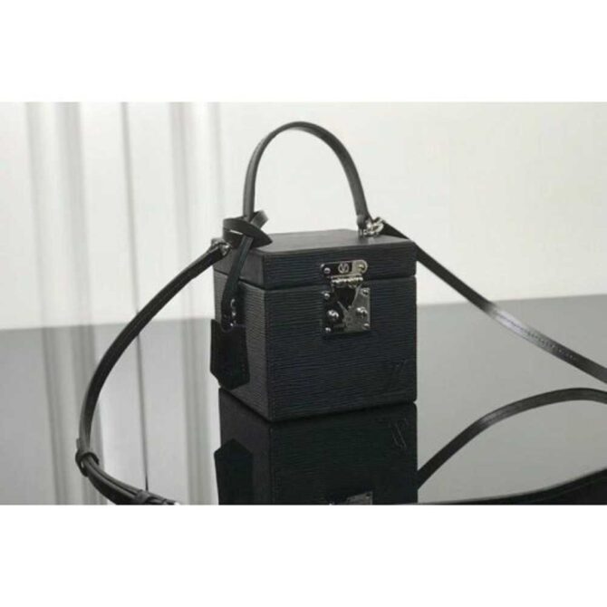 Louis Vuitton Replica M52466 LV Replica Bleecker Box Epi Leather Bags Black