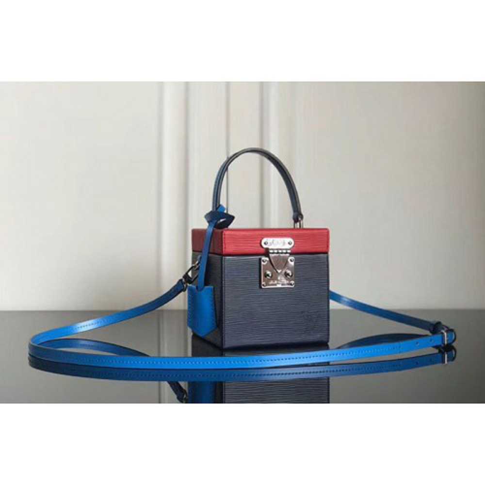 Louis Vuitton Replica M52466 LV Replica Bleecker Box Epi Leather Bags Red/Blue