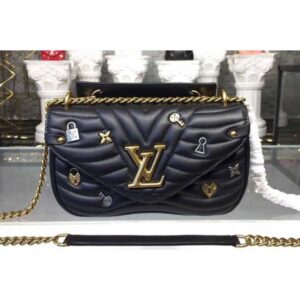 Louis Vuitton Replica M52913 New Wave Chain Bag PM New Wave Leather Black