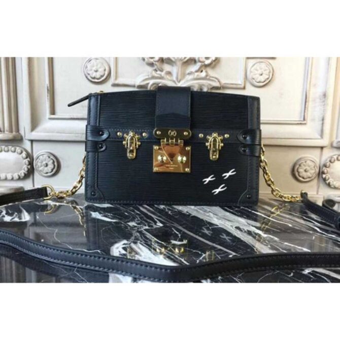 Louis Vuitton Replica M53052 Trunk Clutch Epi Leather Bags Black