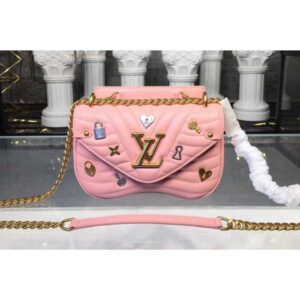 Louis Vuitton Replica M53213 New Wave Chain Bag PM New Wave Leather Pink