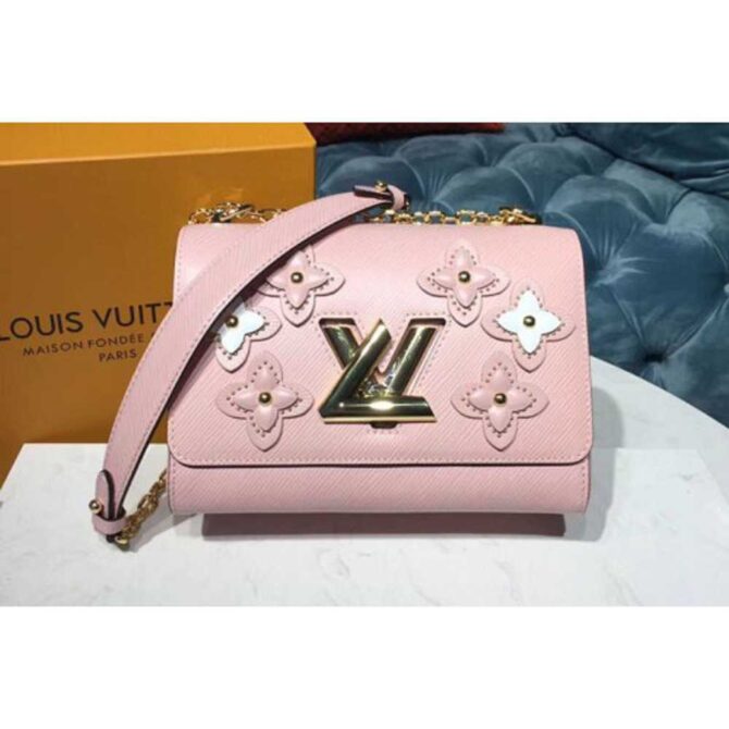 Louis Vuitton Replica M53851 LV Replica Twist MM Bags Epi Leather Rose Ballerine