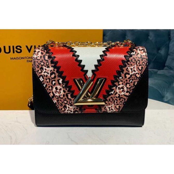 Louis Vuitton Replica M53926 LV Replica Twist mm Bags Black / Coquelicot Red Epi Leather