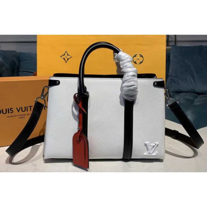 Louis Vuitton Replica M55613 LV Replica Twist Tote Bags White Epi leather