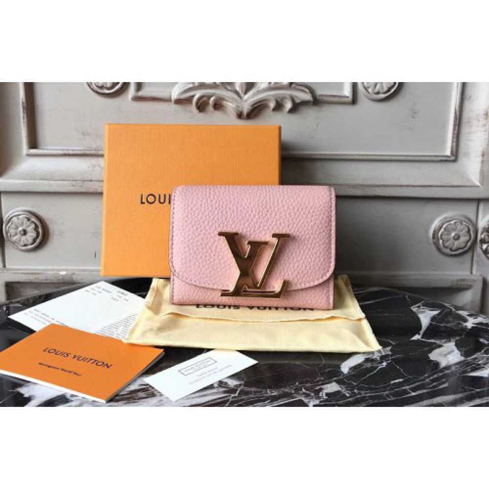 Louis Vuitton Replica M58196 Taurillon Leather Capucines Wallet Pink