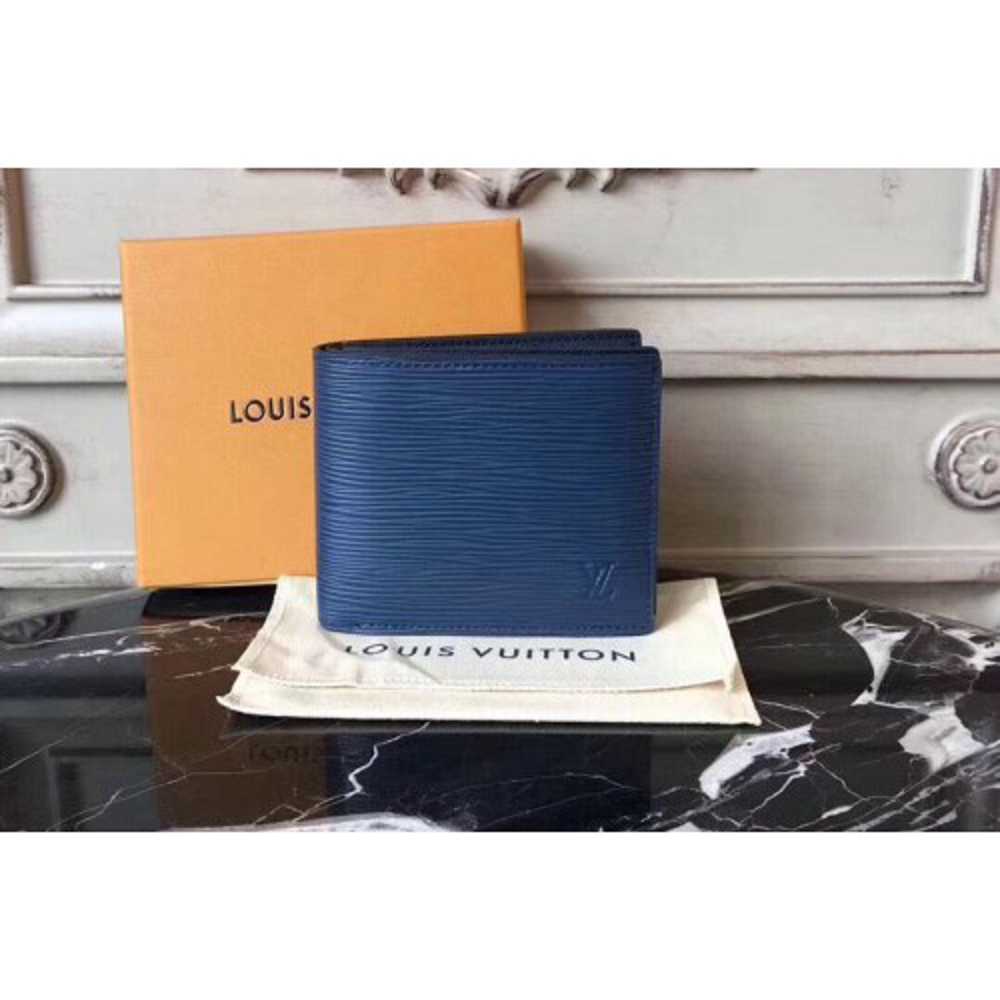 Louis Vuitton Replica M60053 Epi Leather Amerigo Wallet Blue