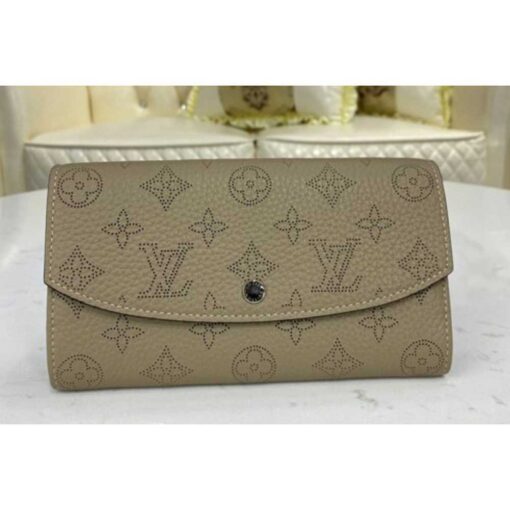 Louis Vuitton Replica M60144 LV Replica iris wallet in Galet Grey Mahina leather