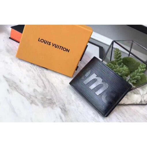 Louis Vuitton Replica M60332  x Supreme Epi Leather Wallet Black