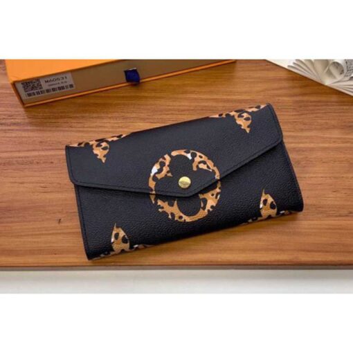 Louis Vuitton Replica M60531 LV Replica Sarah Wallets Black Monogram canvas