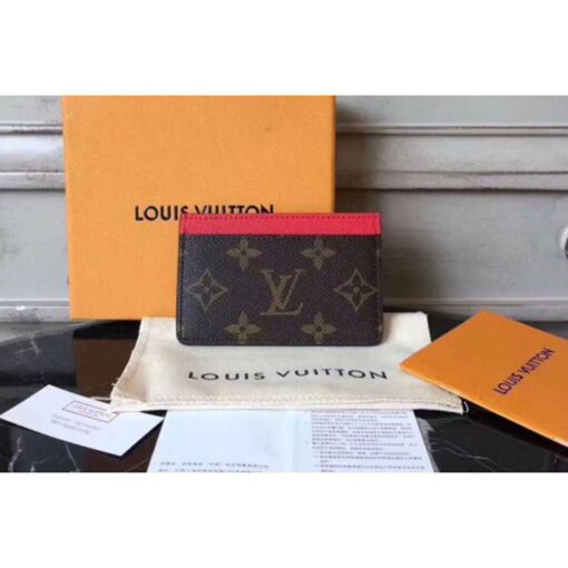 Louis Vuitton Replica M60703 LV Replica Card Holder Monogram Canvas Red