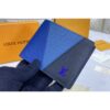Louis Vuitton Replica M60895 LV Replica Multiple wallet in Blue monochrome Taiga leather