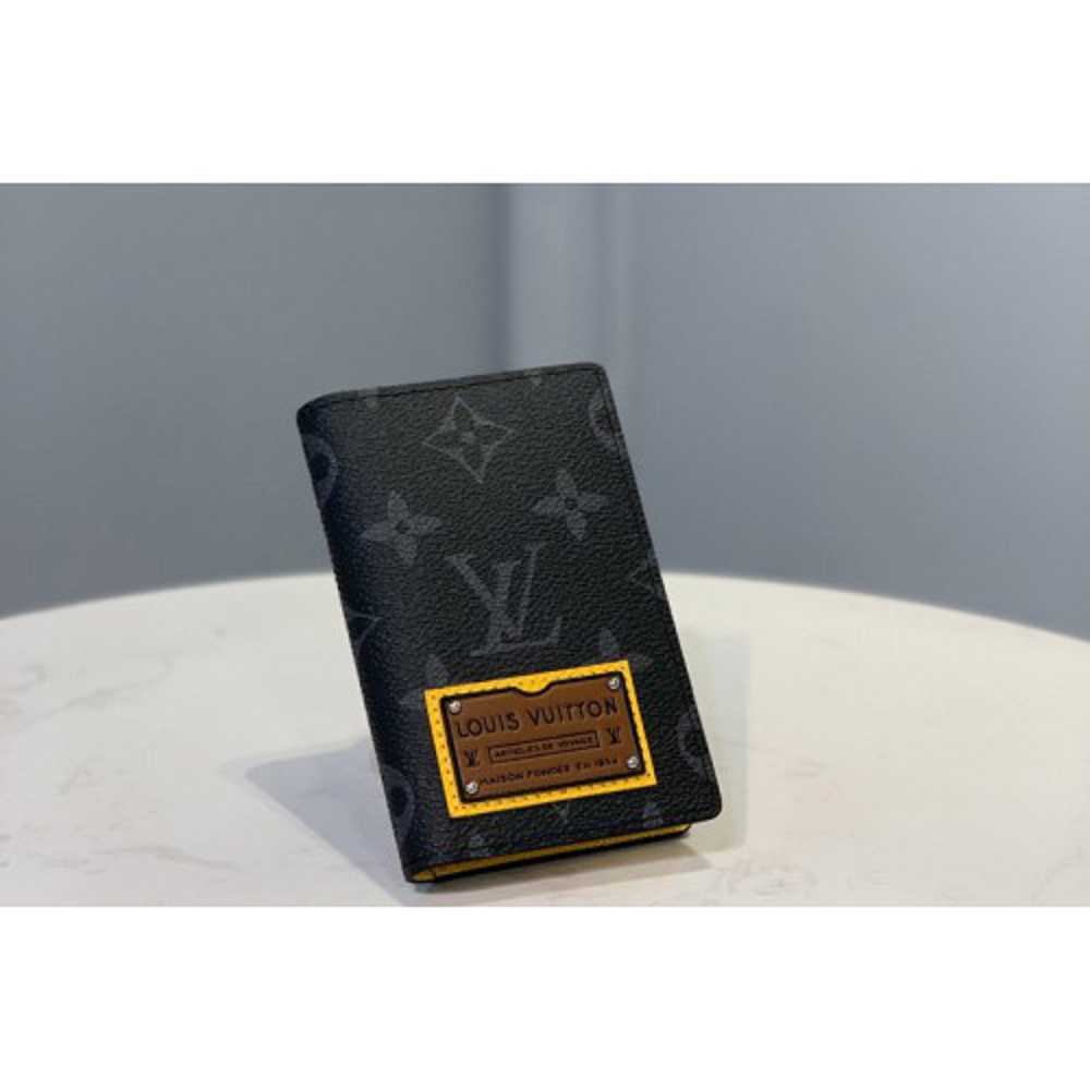 Louis Vuitton Replica M61696 LV Replica Pocket Organizer Wallet in Monogram Eclipse Canvas