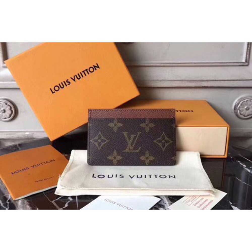 Louis Vuitton Replica M61733 LV Replica Card Holder Monogram Canvas Brown