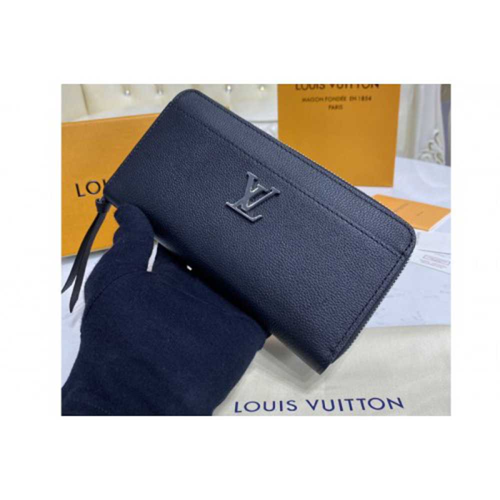 Louis Vuitton Replica M62622 LV Replica Lockme Zippy wallet in Black Calf leather
