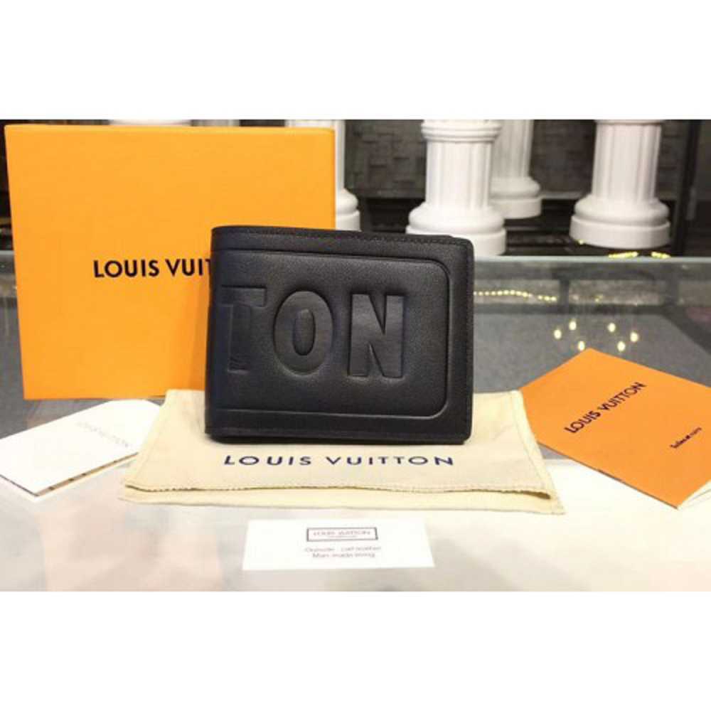 Louis Vuitton Replica M63235 LV Replica Dark infinity Leather Multiple Wallet