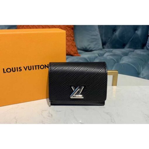 Louis Vuitton Replica M63322 LV Replica Twist XS Wallet Black Epi leather