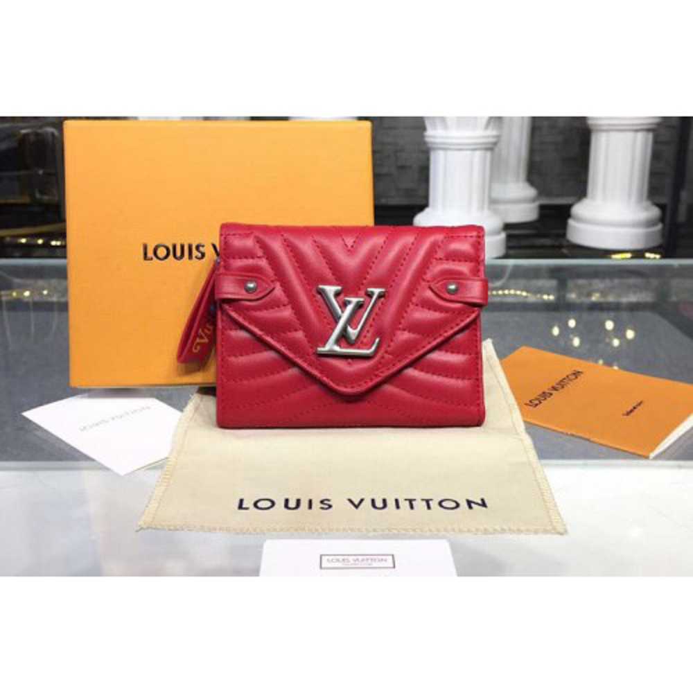 Louis Vuitton Replica M63428 LV Replica New Wave Compact Wallet Calf leather Red
